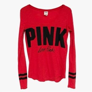 VS Pink Love Pink Long Sleeve Tee Sz XS
